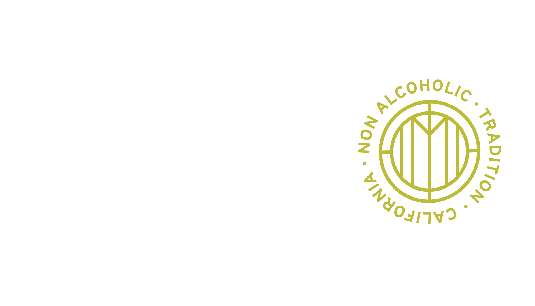 Logo for a non-alcoholic product from California on a white background