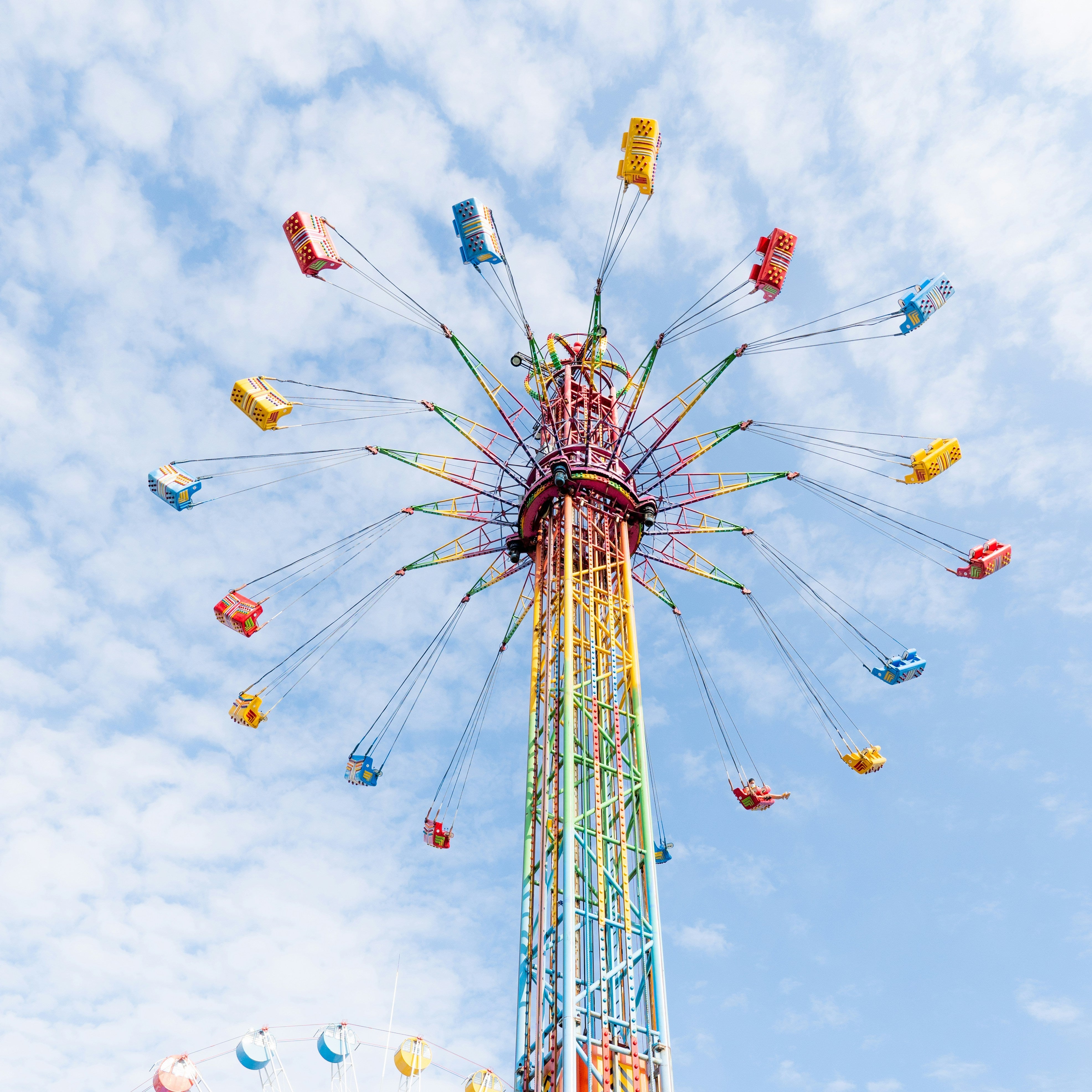 Colorful Spinning Swing Ride at Carnival